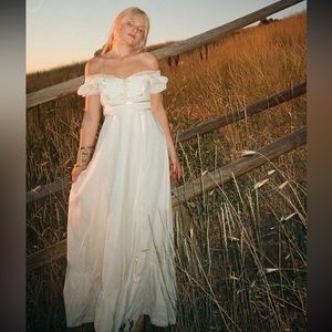 “Jenny” Cream long romantic cottage dress